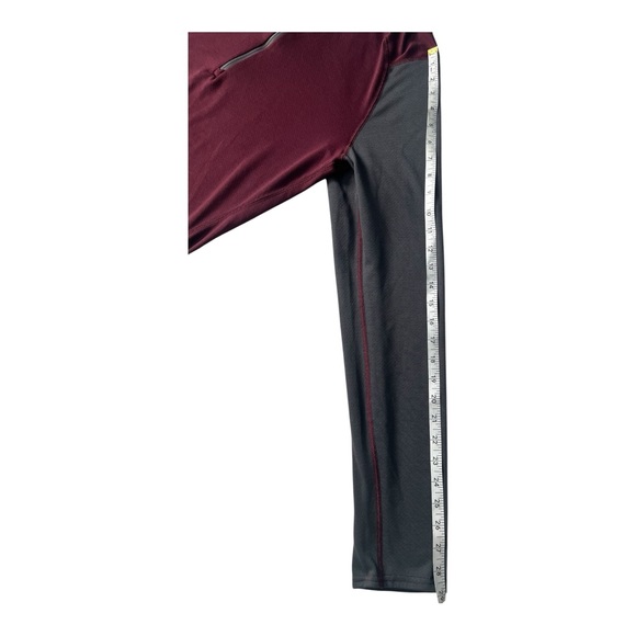 Patagonia Polartec Maroon Grey Color Block‎ Athletic Long Sleeve Pullover size M - Picture 7 of 9